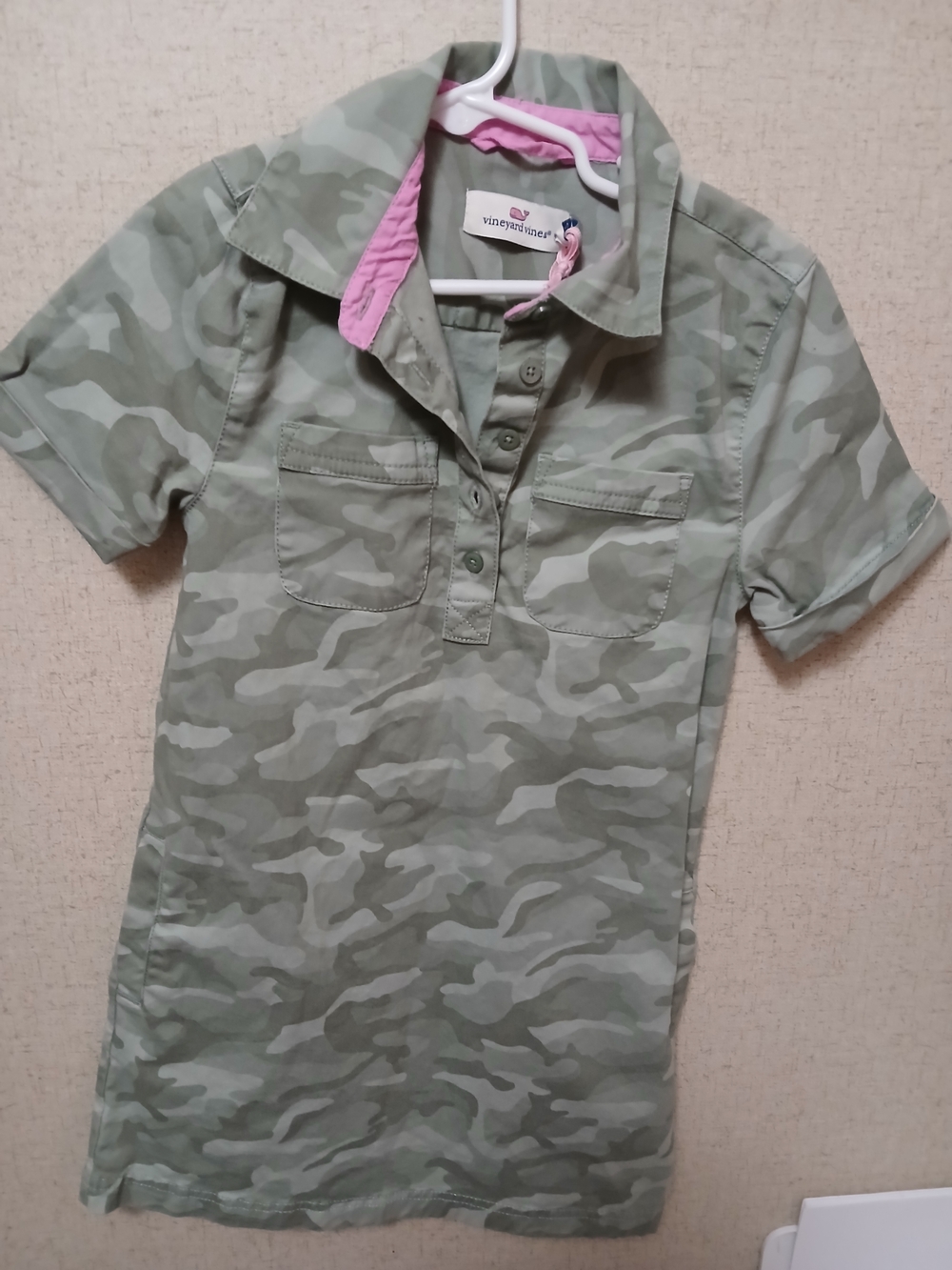 Vineyard Vines Girls' Green Camo Polo Dress